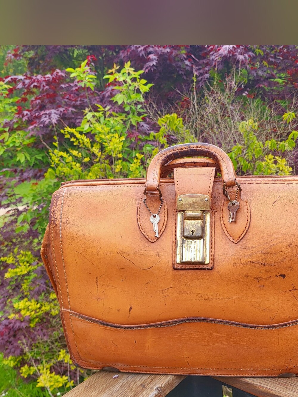 Vintage UTU United Transportation Union Leather Attache Briefcase 13x18x7 Keys